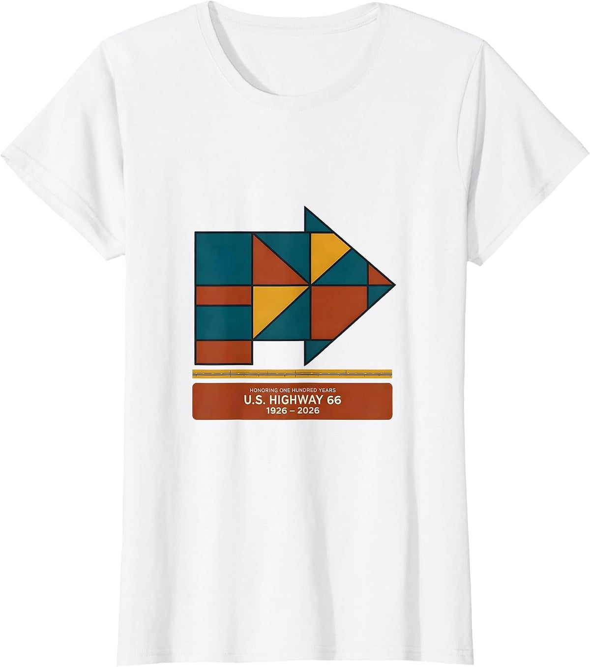 Women's Honoring One Hundred Years — U.S. Highway 66 — 1926-2026 T-Shirt - White