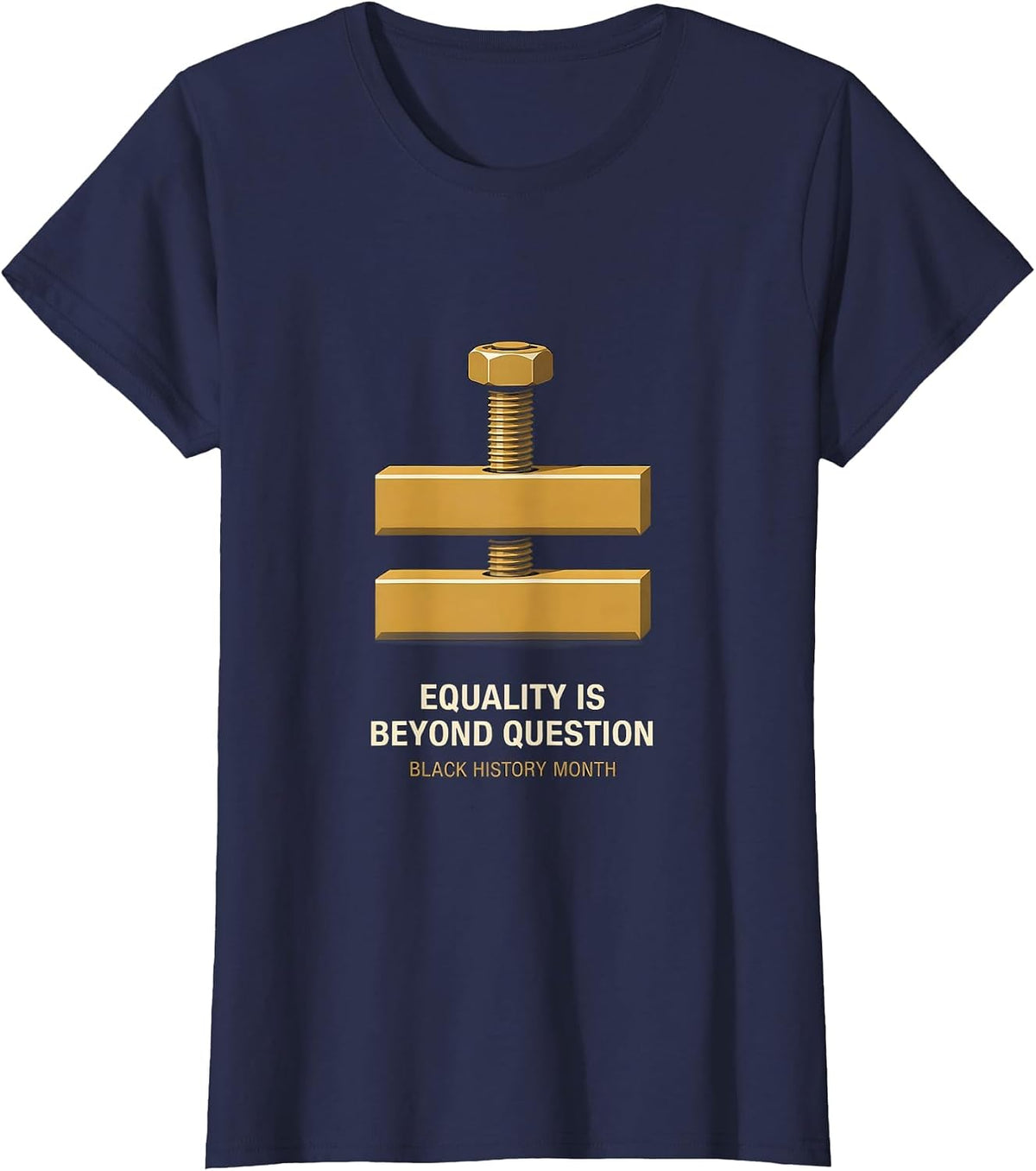 Women's Equality Is Beyond Question Black History Month T-Shirt - Navy Blue