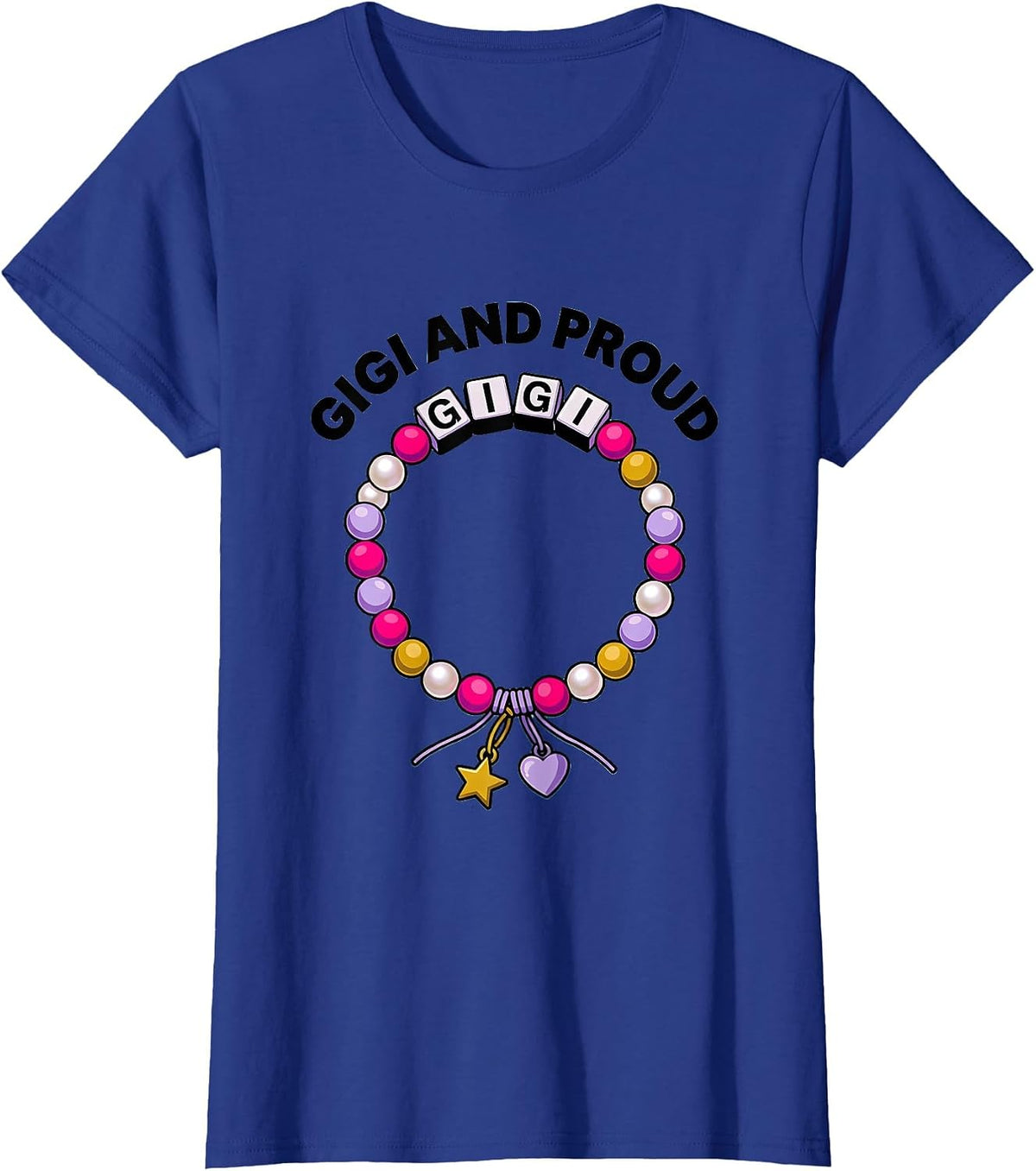 Women's Gigi And Proud Grandma Gift Design T-Shirt - Royal Blue