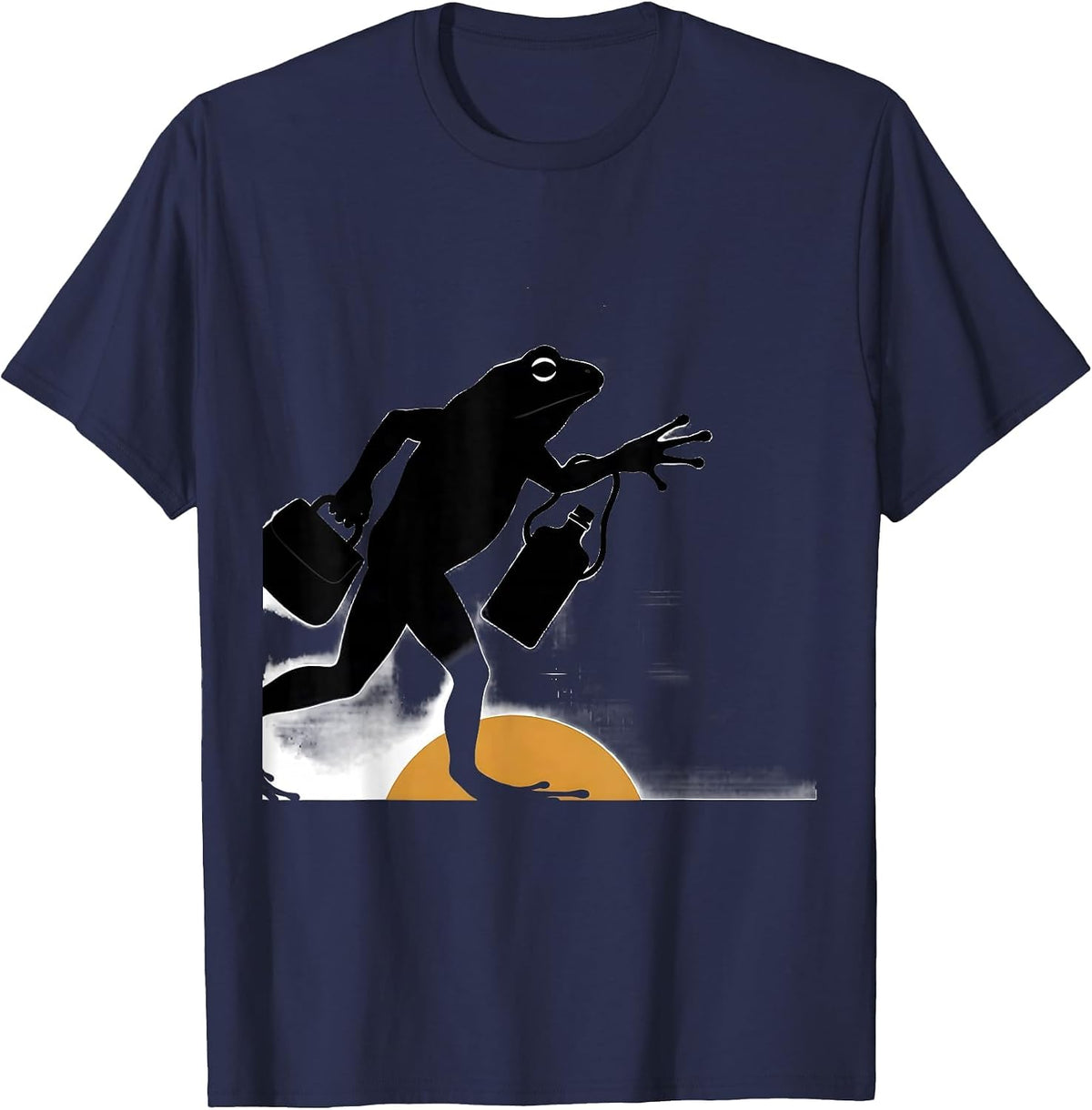 Frog Silhouette Minimalist Teacher Profession Humor T-Shirt - Navy Blue