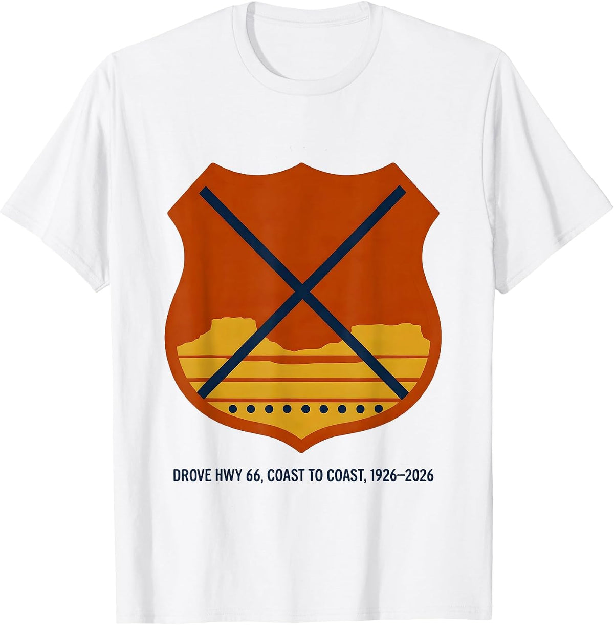 Men's Drove Hwy 66, Coast To Coast, 1926-2026 Vintage T-Shirt - White