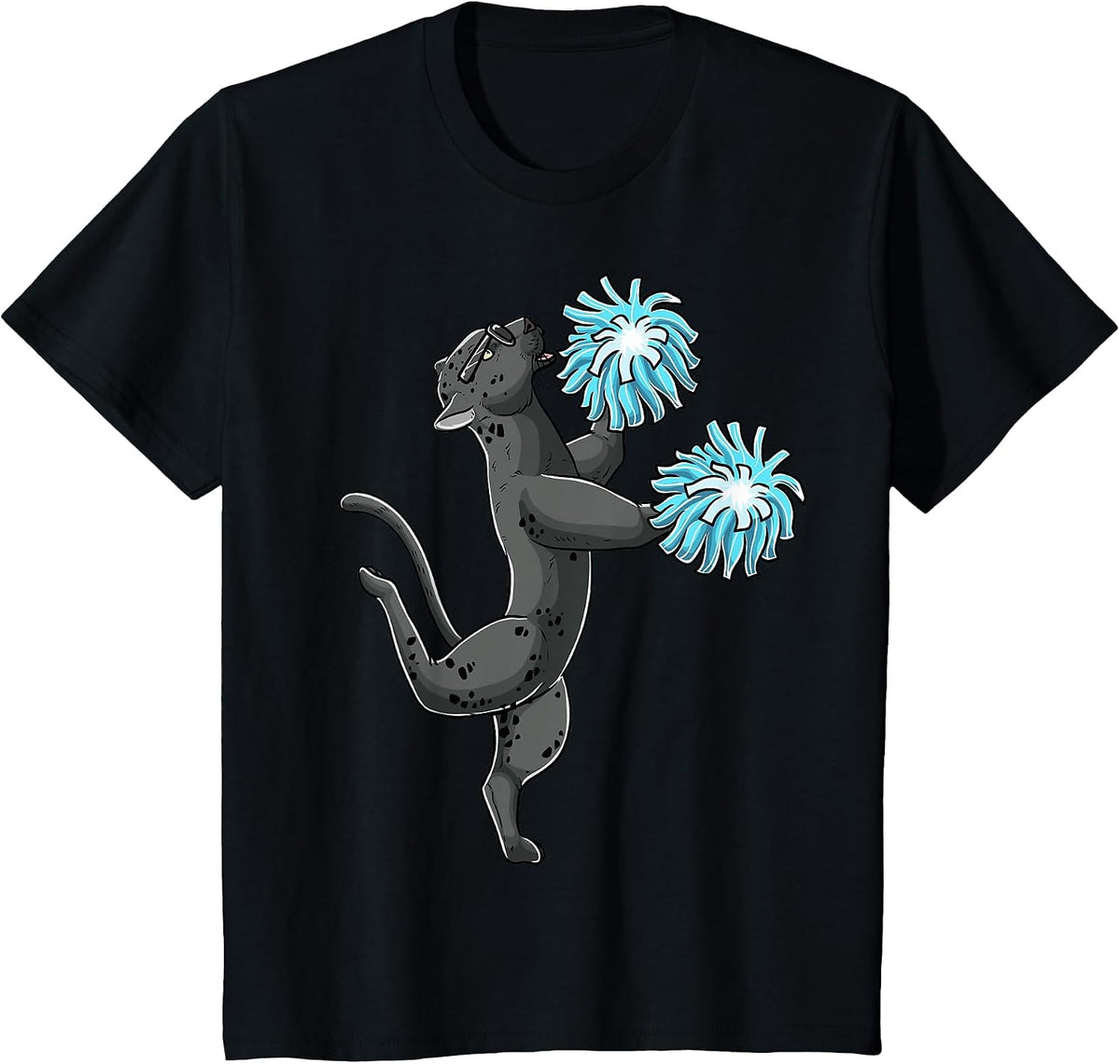 Cheerleading Panther Cheerleader Cheer Flyer T-Shirt - Black