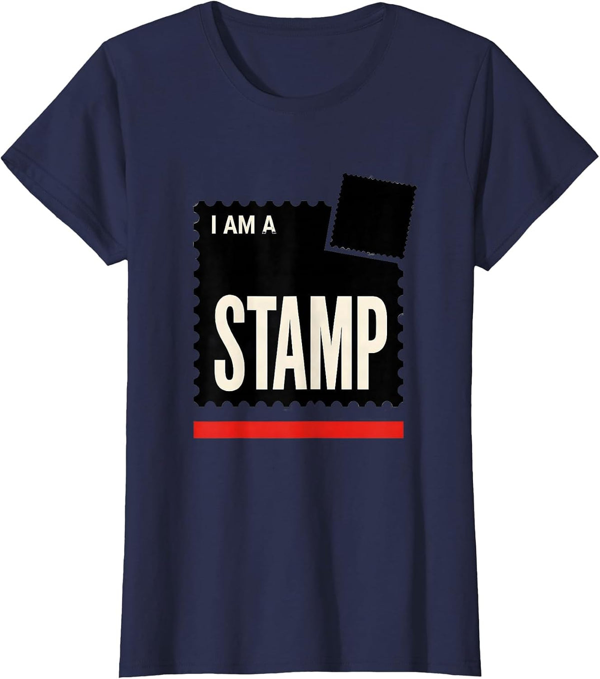Women's I Am A Stamp Funny Halloween Group Costume Matching T-Shirt - Navy Blue