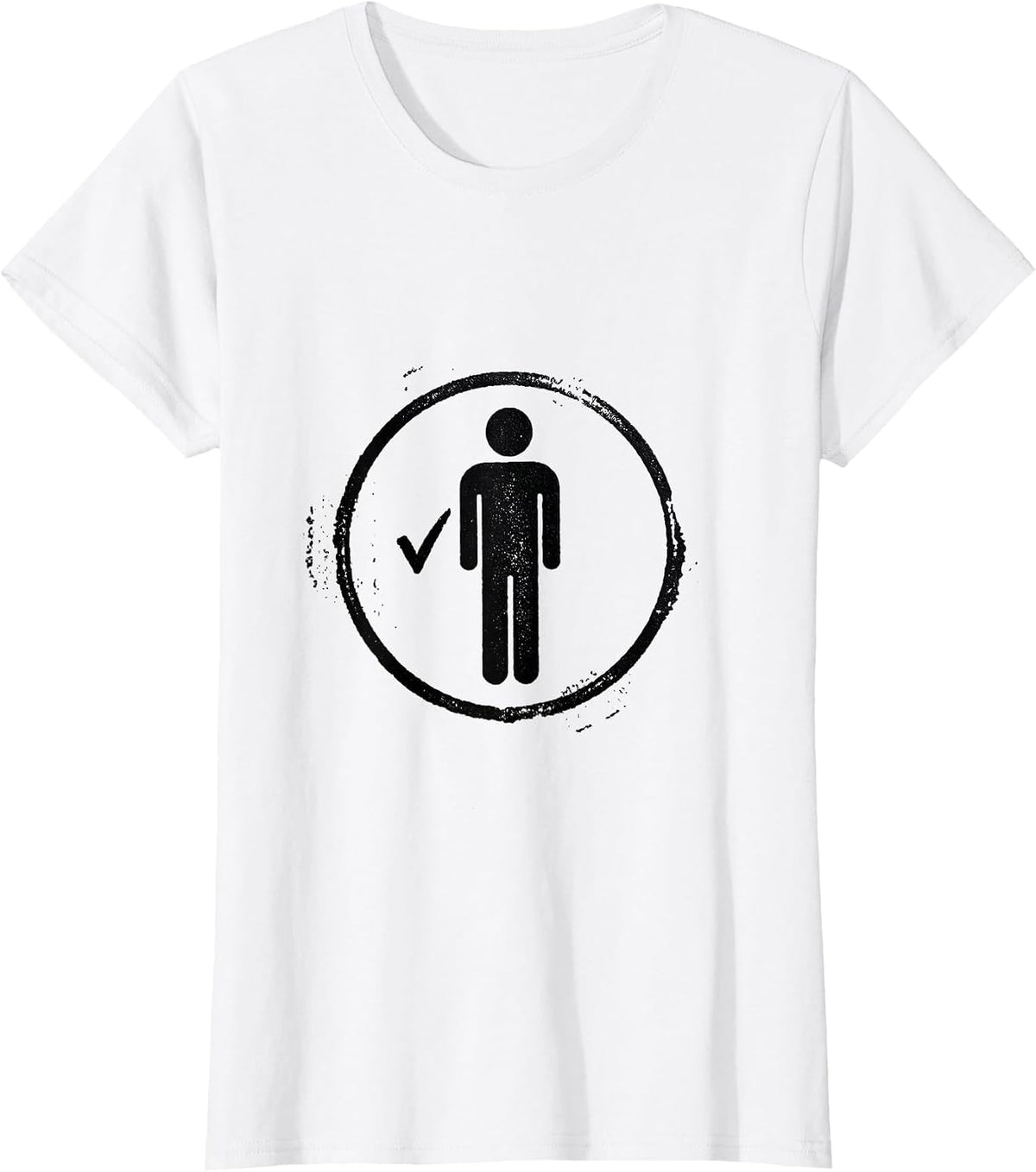 Women's Rubber Stamp Verified Silhouette Funny Novelty Gift T-Shirt - White