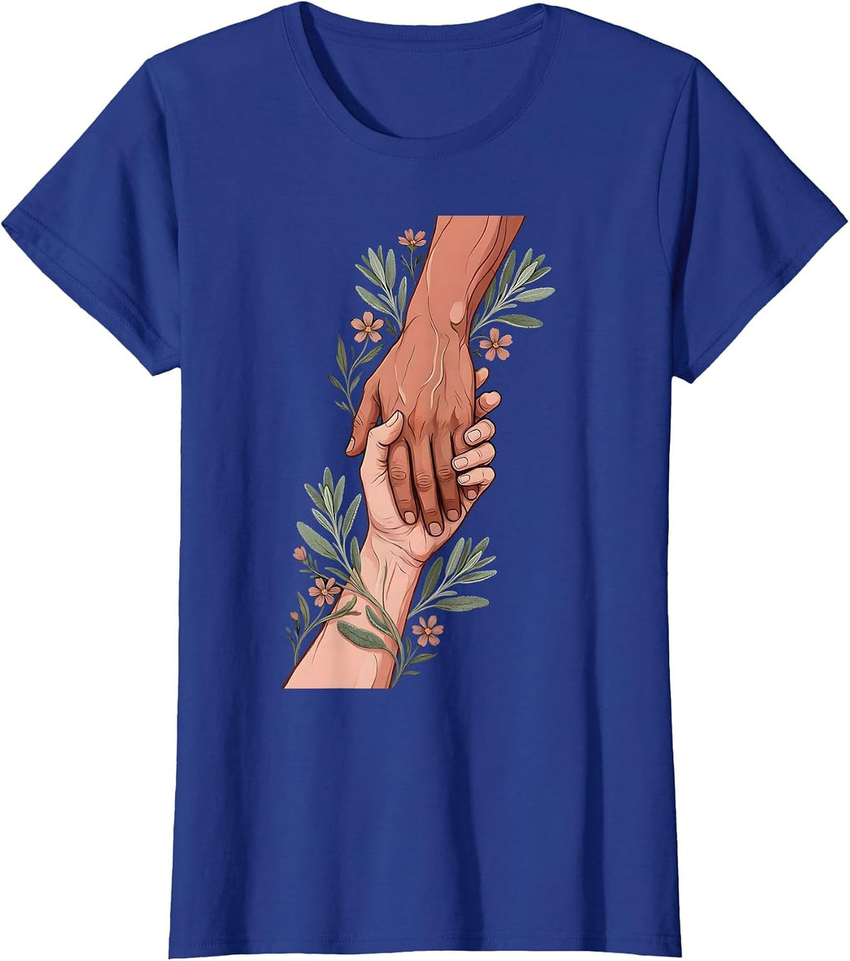 Women's Social Worker Helping Hand Graphic Design T-Shirt - Royal Blue