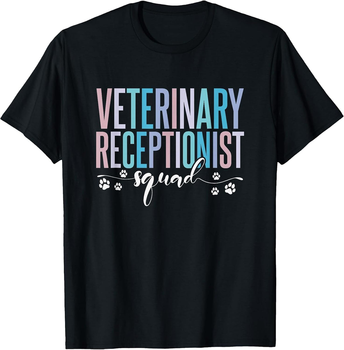 Veterinary Receptionist Squad Veterinarian T-Shirt - Black
