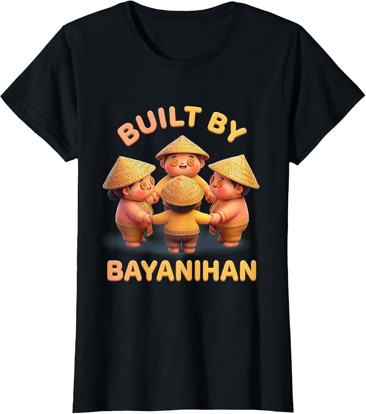 Built by Bayanihan Filipino Pride Design T-Shirt - Black