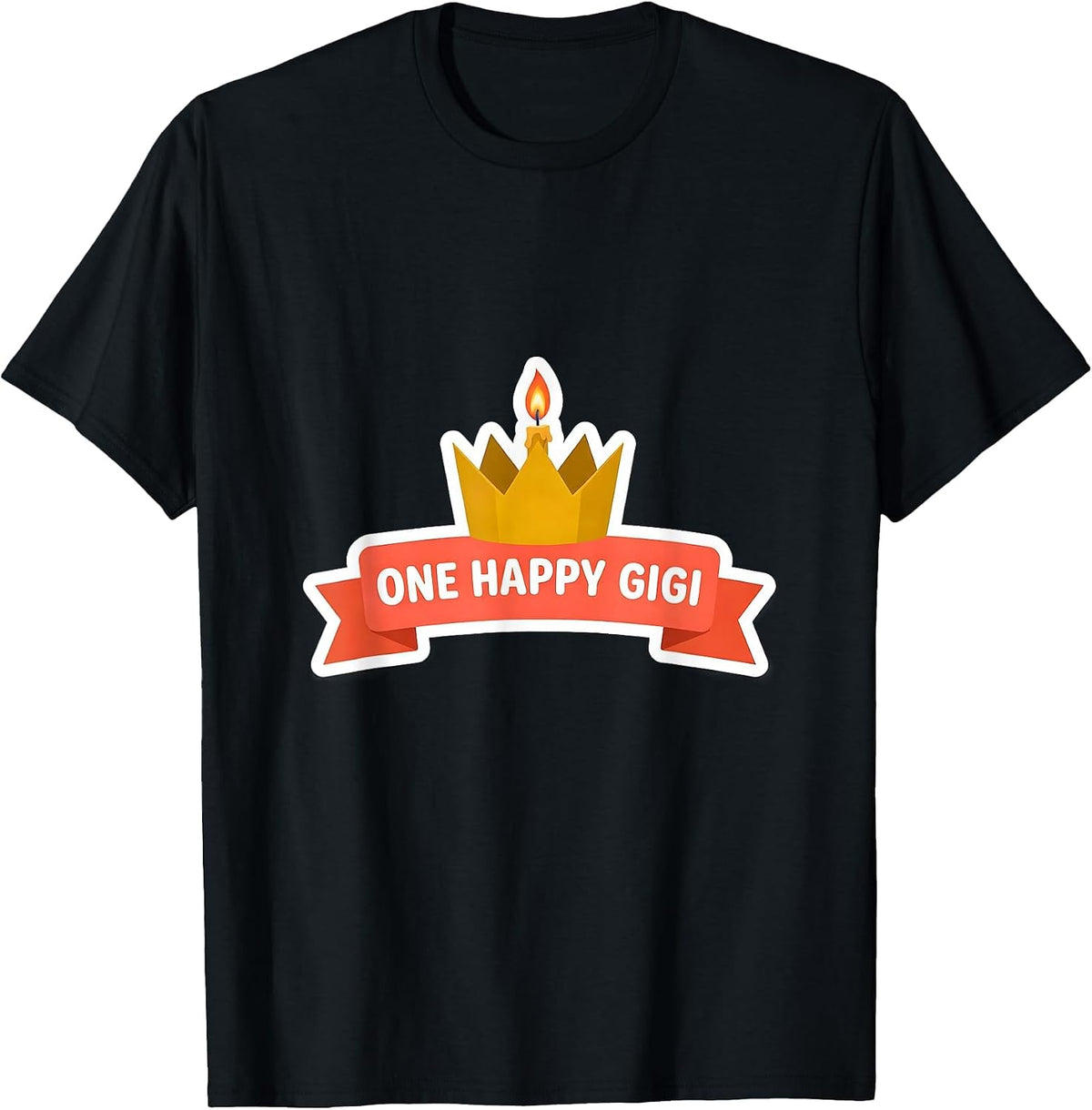 Men's One Happy Gigi Family Matching First Birthday Role Keepsake T-Shirt - Black
