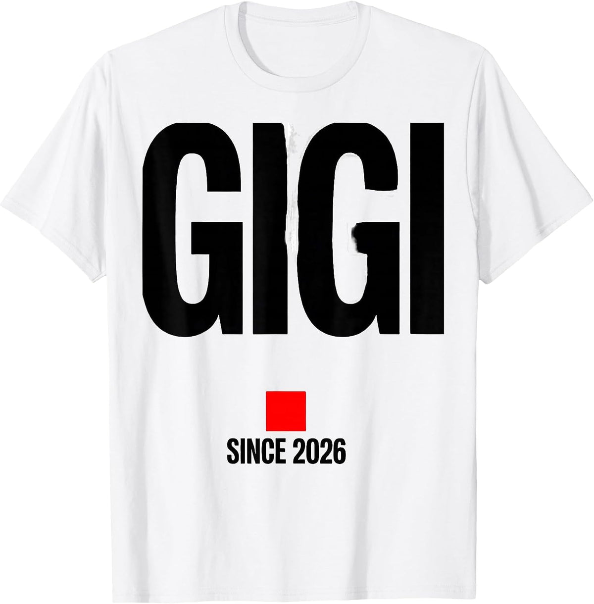 Men's Gigi Since 2026 Geometric Sentimental Family Announcement T-Shirt - White