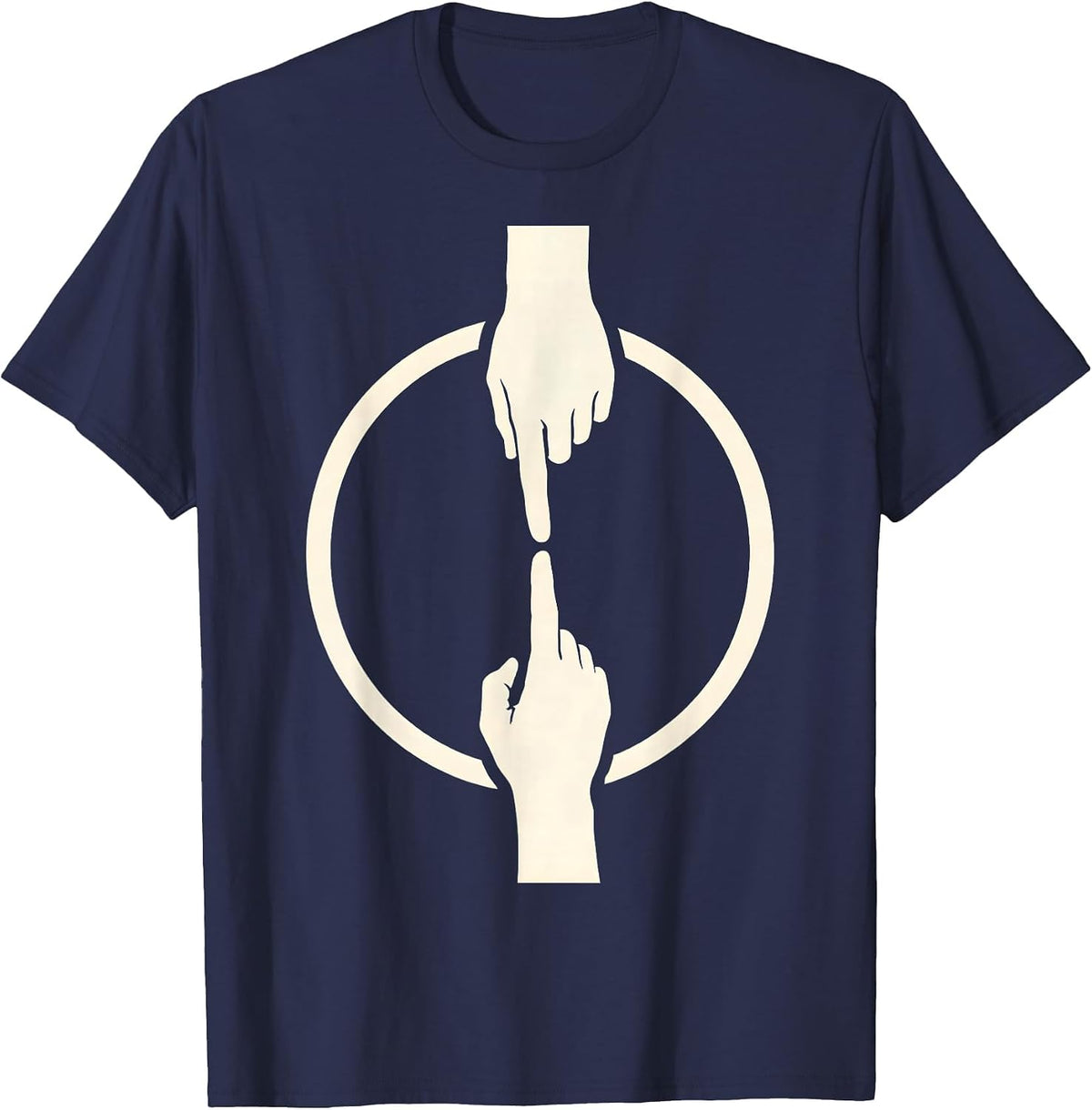 Divine Touch Sistine Chapel Inspired Graphic T-Shirt - Navy Blue