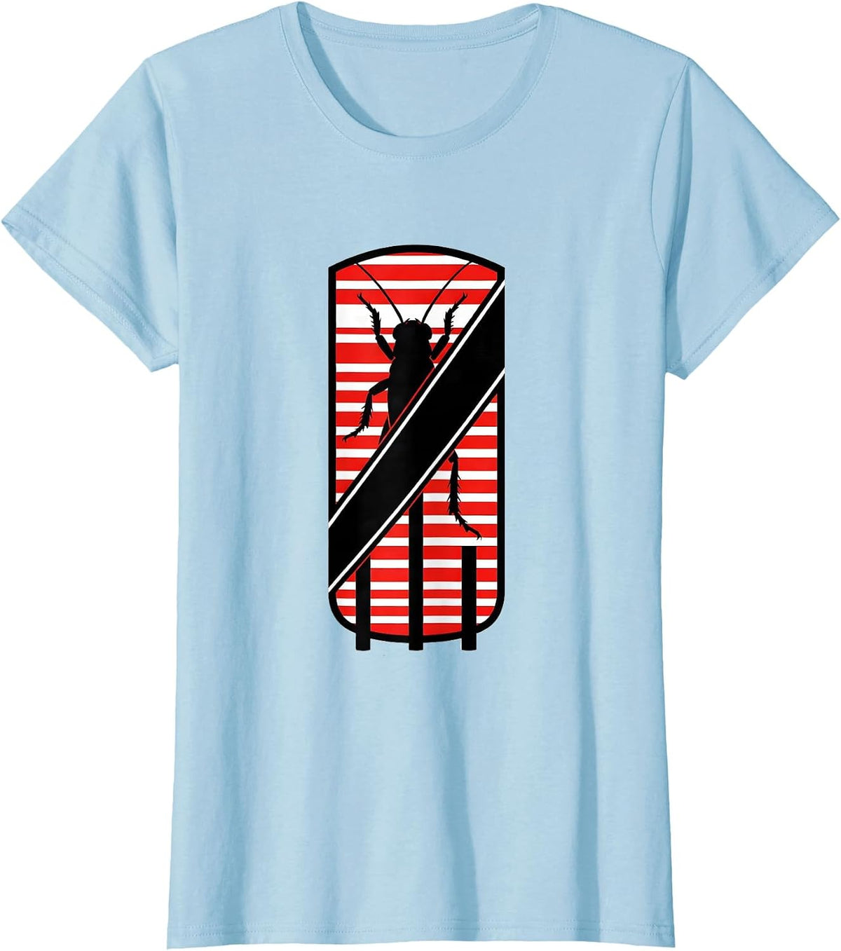 Women's Cricket Wicket Disrupted Stripe Caribbean Flag Heritage T-Shirt - Baby Blue