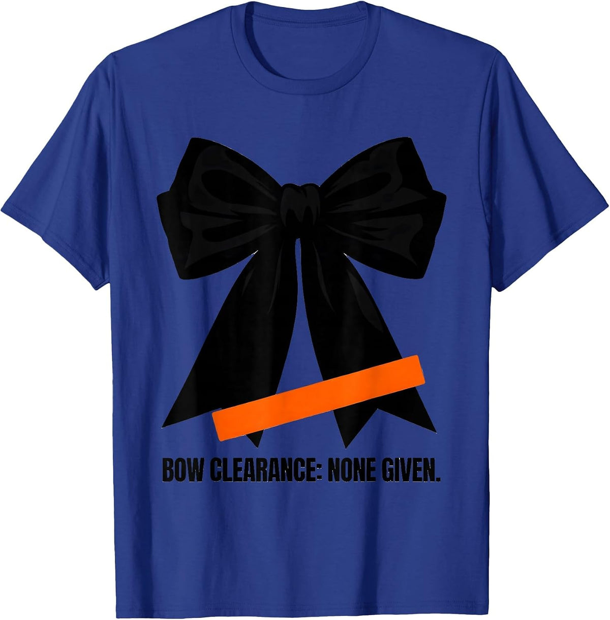 Bow Clearance None Given Brutalist Cheerleader Game Day T-Shirt - Royal Blue