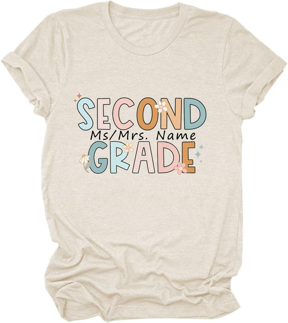 Custom Teacher Shirt Women Cute Customized Pre-k to 6th Grade Name Tshirts - 2nd
