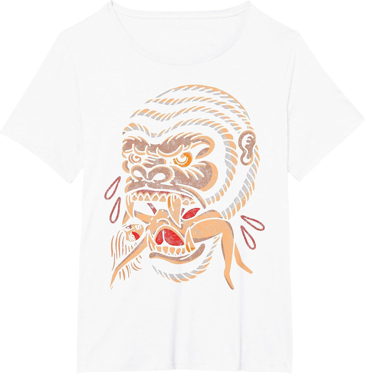 Gorilla American Traditional Old School Tattoo Ink Artist T-Shirt - White