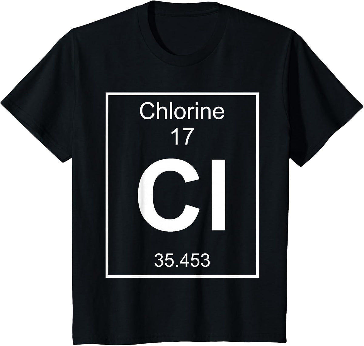 Chlorine Element Costume Periodic Table Chemistry Fun T-Shirt - Black