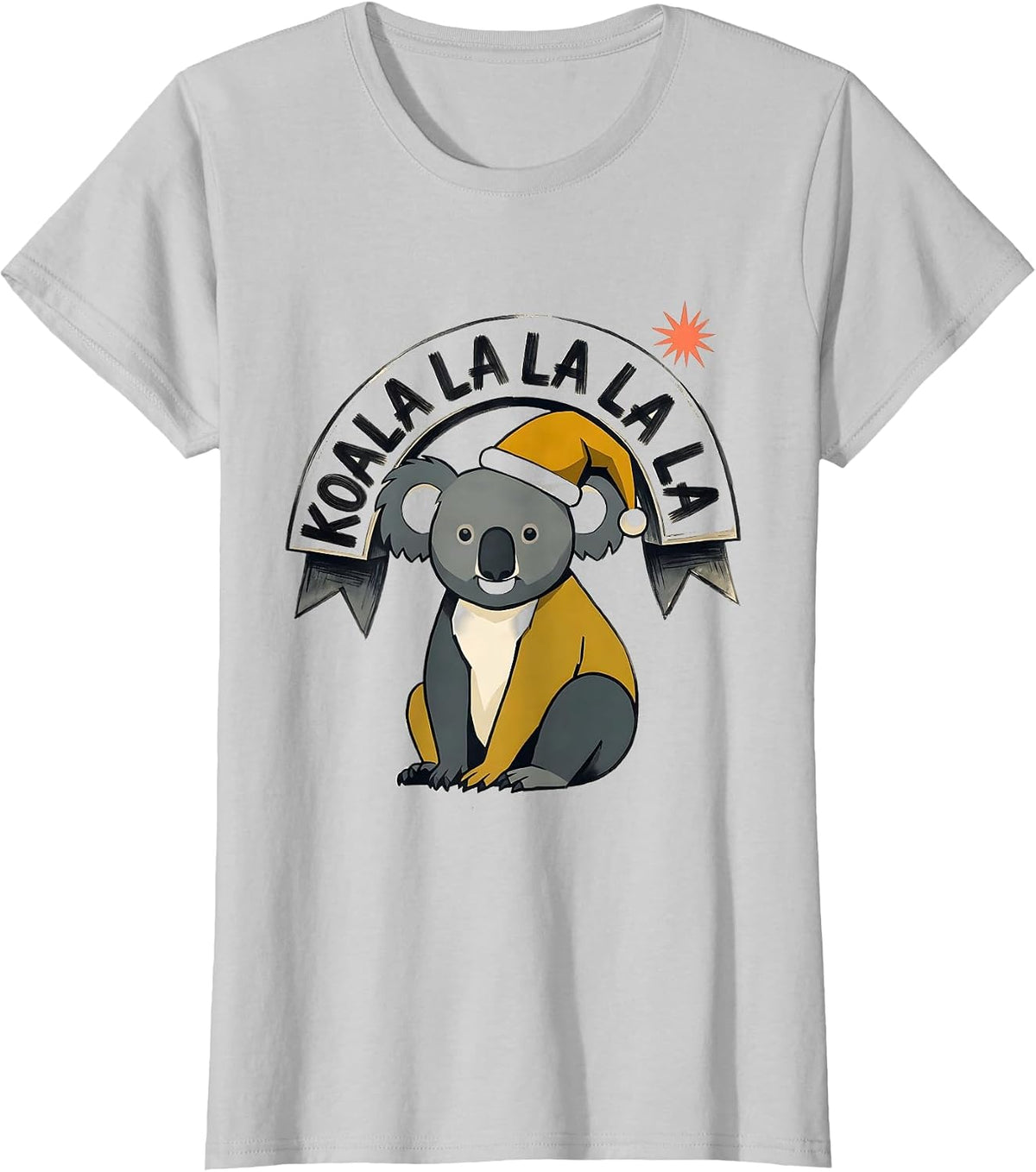 Koala La La La La Midcentury Modern Christmas Pun Koala T-Shirt - Silver Grey