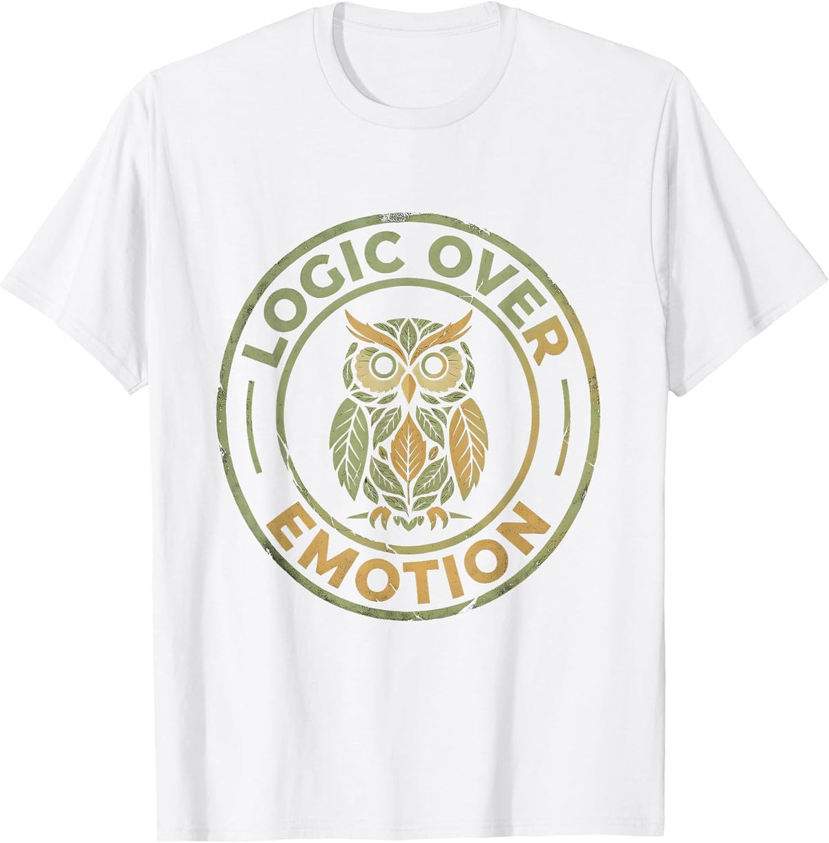 Men's Logic Over Emotion Facts Over Feelings Design T-Shirt - White