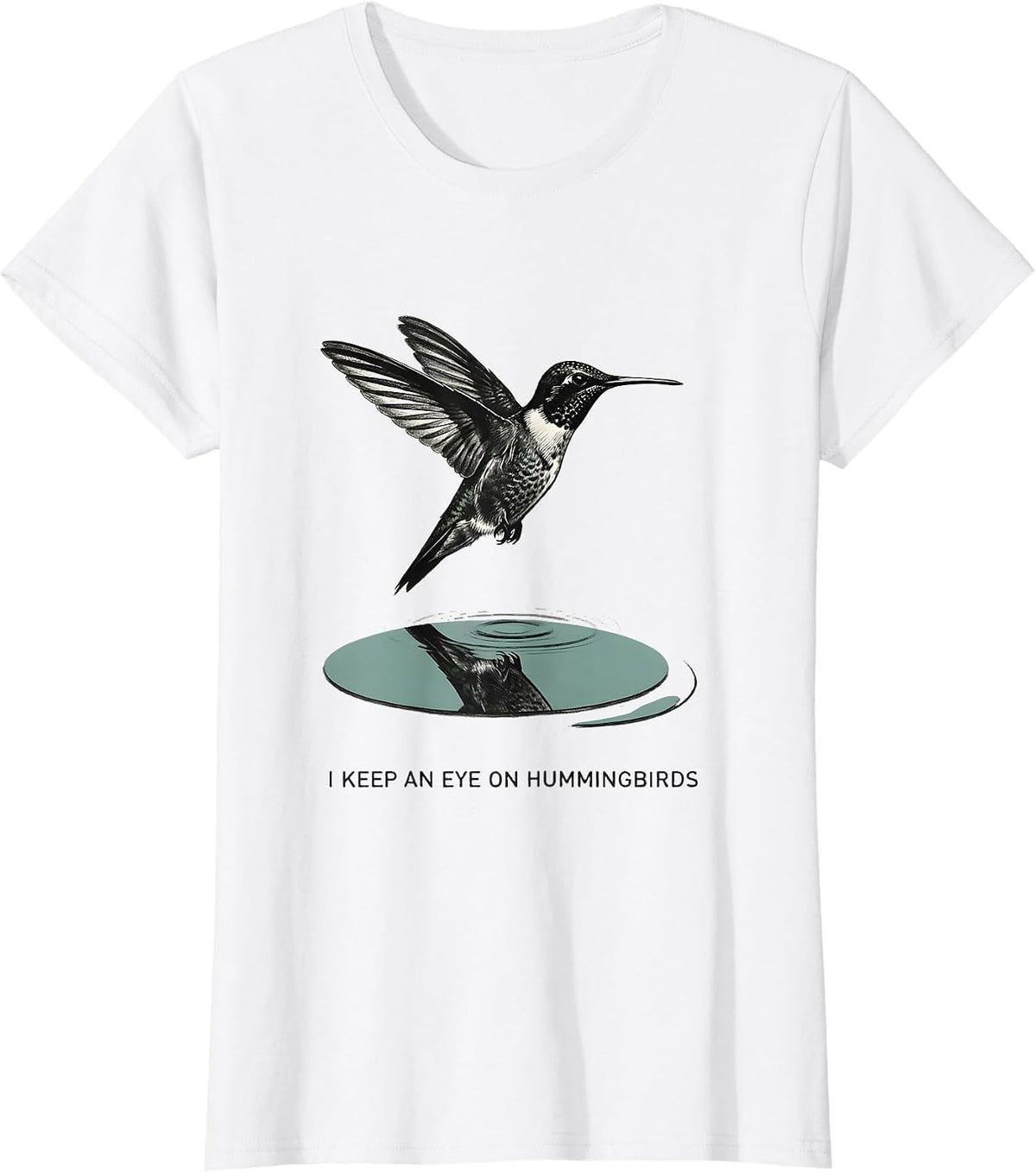 I Keep An Eye On Hummingbirds Minimalist Bird Lover Bird T-Shirt - White