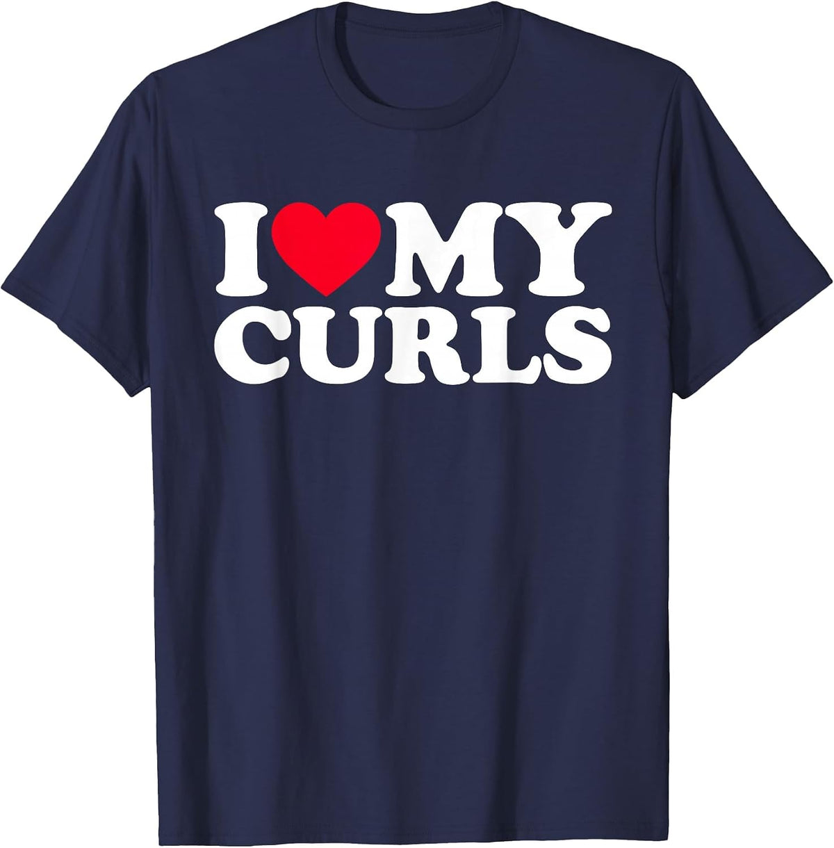 I Love My Curls T-Shirt - Navy Blue