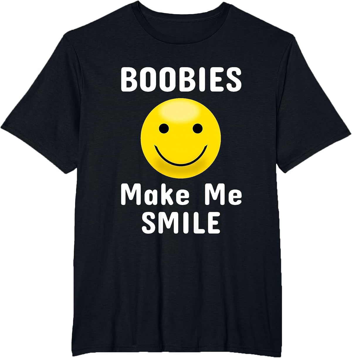 Boobies Make Me Smile Mardi Gras Funny T-Shirt - Black