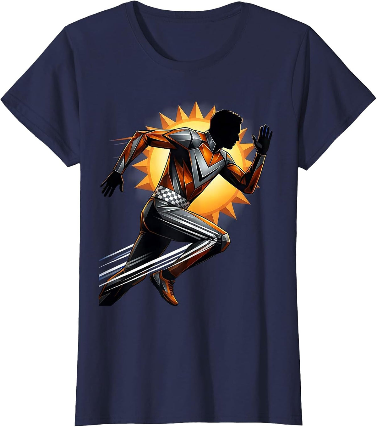 Women's Marathon Runner Desert Heat Endurance Graphic T-Shirt - Navy Blue
