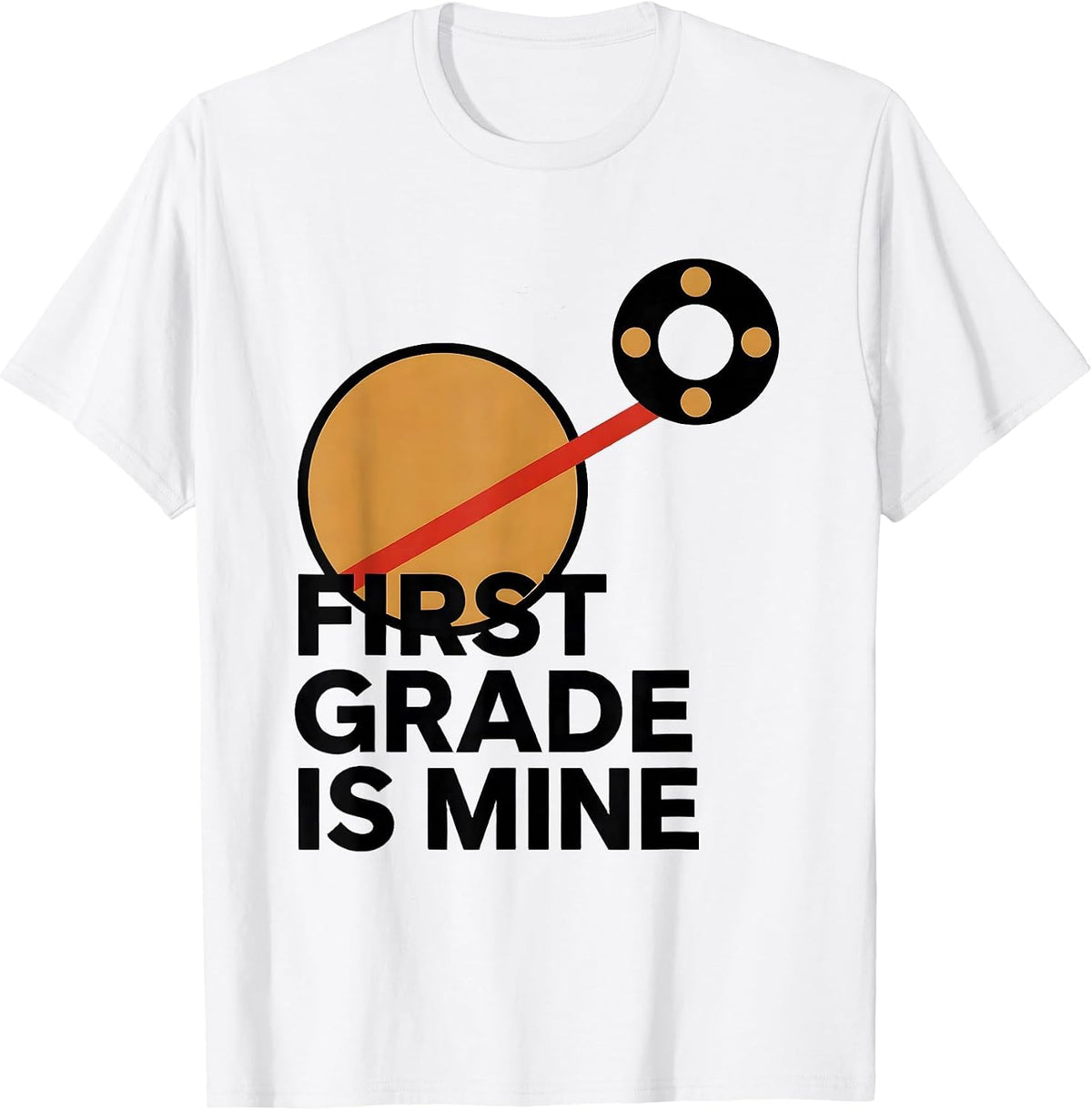 Men's First Grade Is Mine Playful Girly Leopard Print Back T-Shirt - White