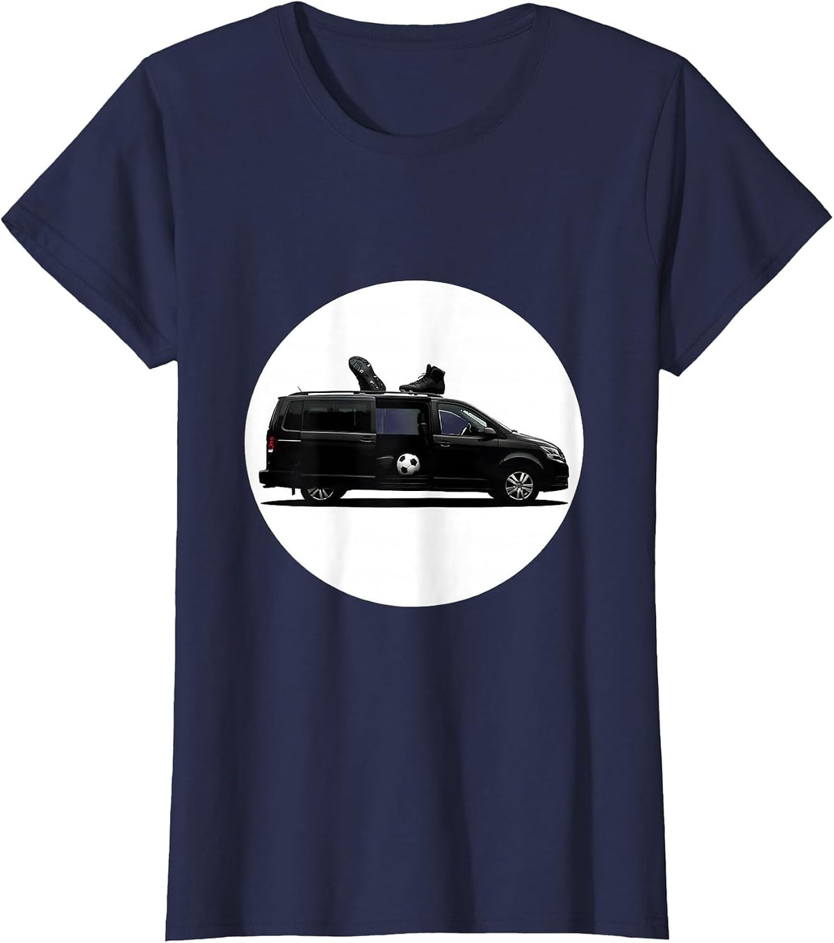 Women's Soccer Dad Overloaded Minivan Graphic T-Shirt - Navy Blue
