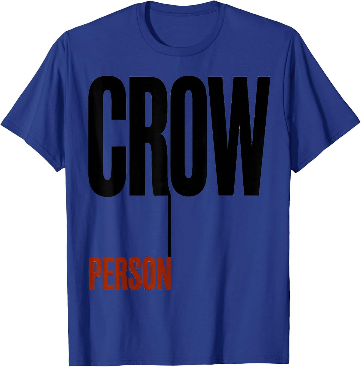 Crow Person Minimalist Bird Enthusiast Gothic Nature Art T-Shirt - Royal Blue
