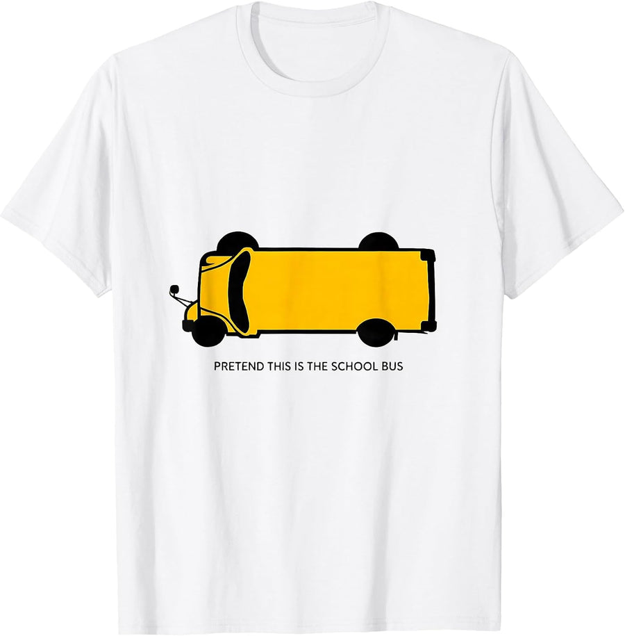 Men's Pretend This Is The School Bus Funny Bus Driver Halloween T-Shirt - White