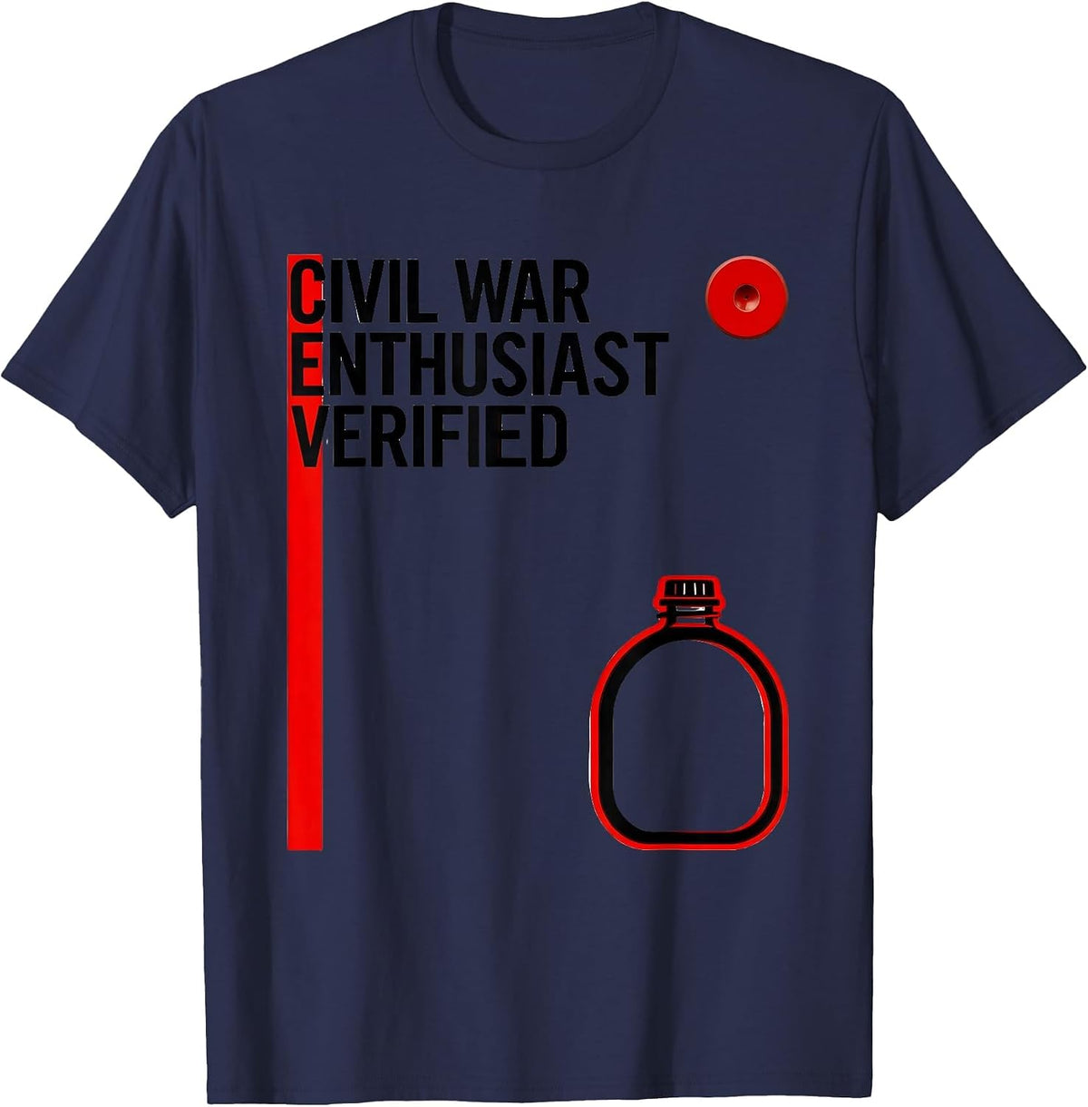 Men's Civil War Enthusiast Verified Funny History Teacher Gift T-Shirt - Navy Blue