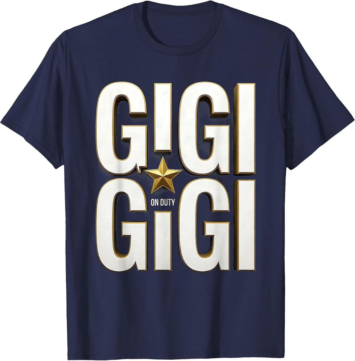 Men's Gigi On Duty Grandma Pride Design T-Shirt - Navy Blue