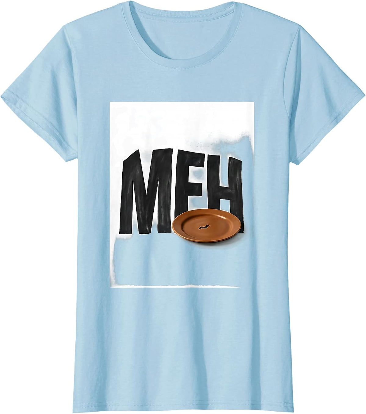 Women's Meh Funny Sloth Lover Lazy Humor Gift T-Shirt - Baby Blue