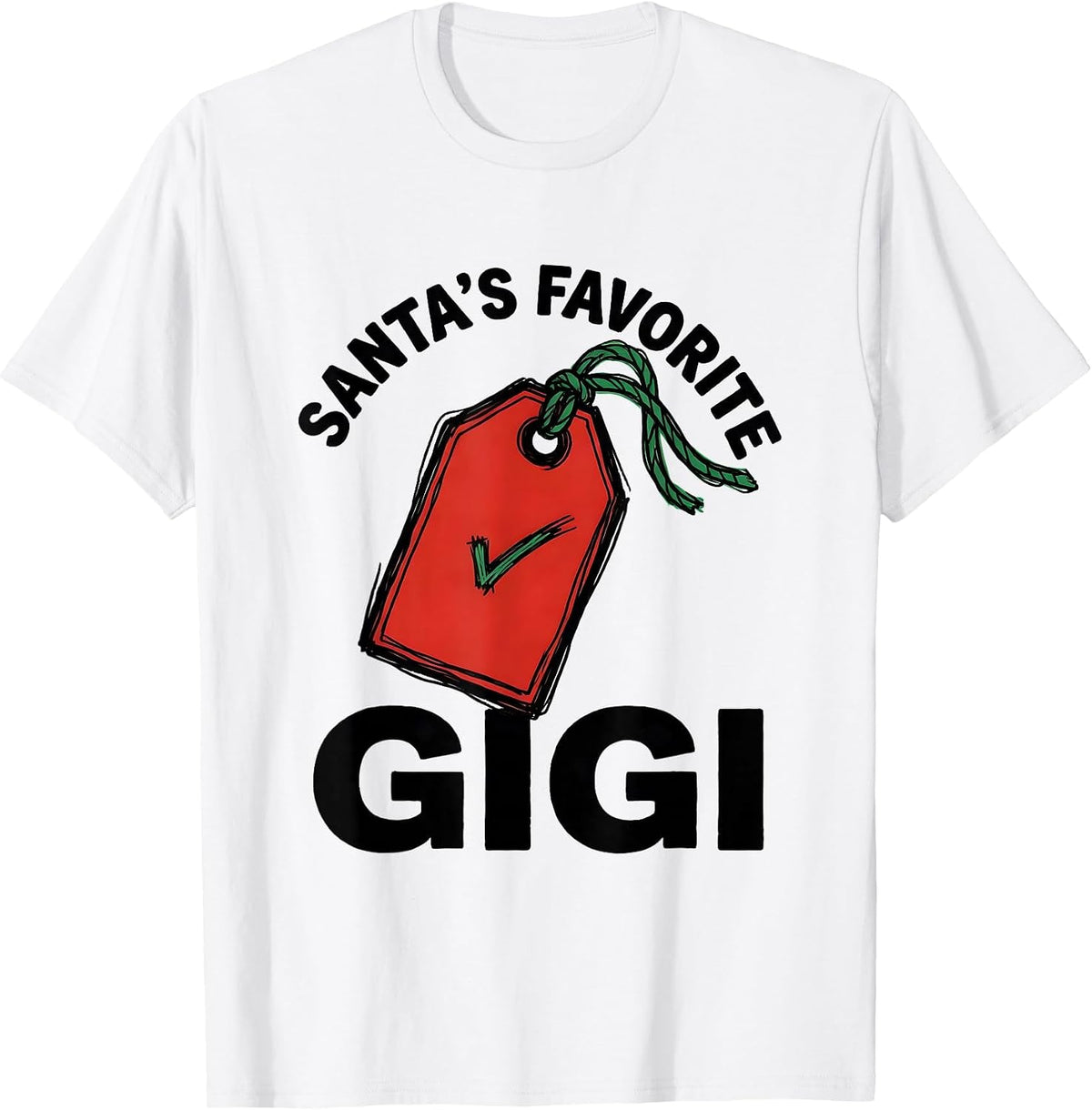 Men's Santa's Favorite Gigi Festive Family Matching Christmas T-Shirt - White