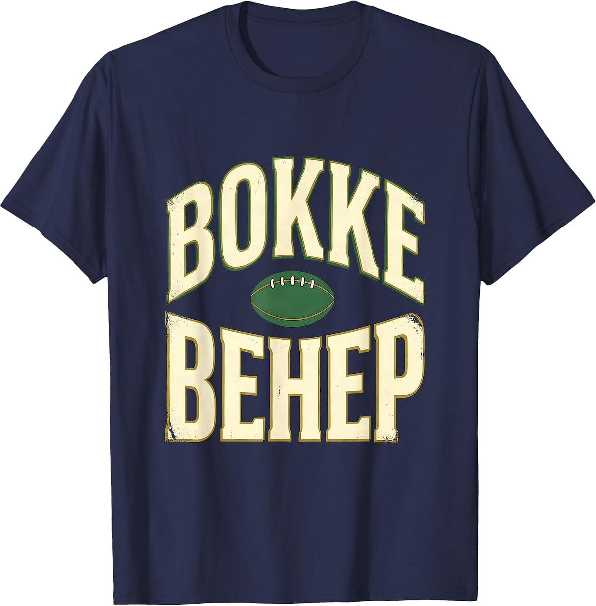 Bokke Behep Stencil South African Rugby Fan Pride T-Shirt - Navy Blue
