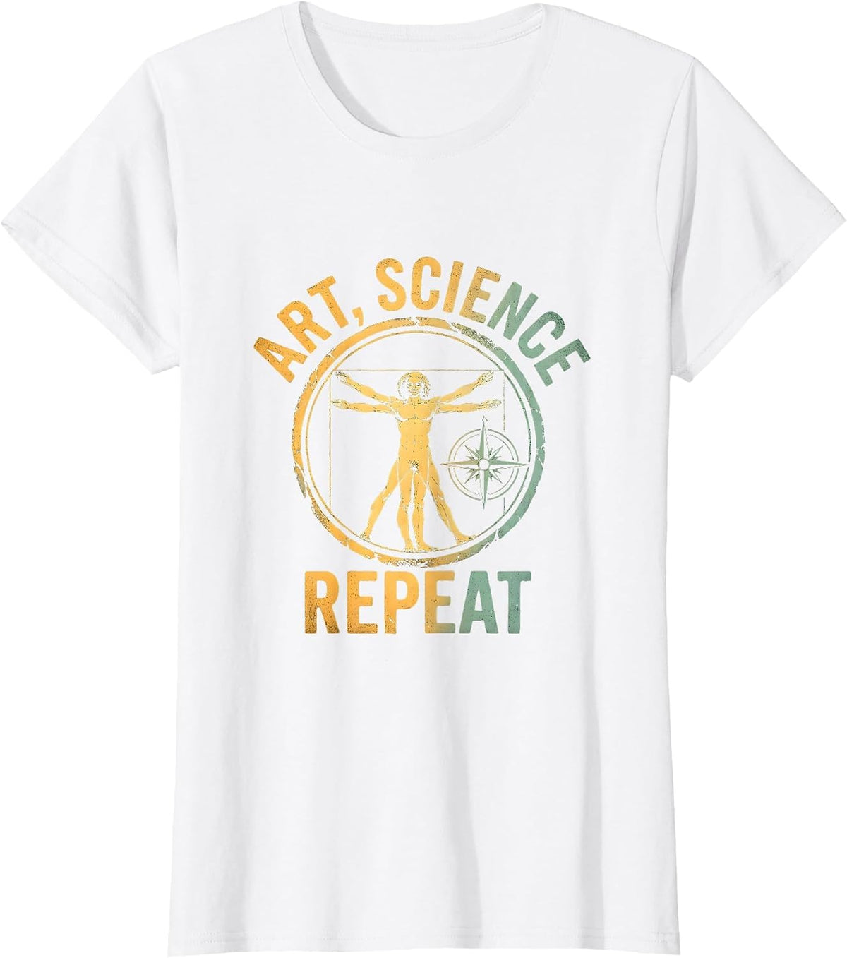 Art Science Repeat Renaissance Men Design T-Shirt - White