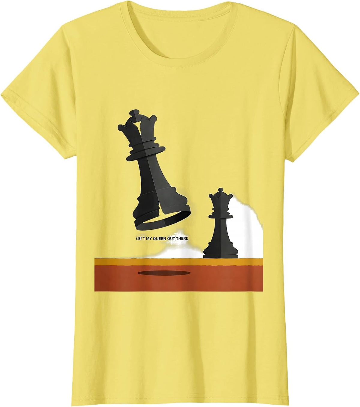 Left My Queen Out There Funny Chess Player Gift Chess Lover T-Shirt - Lemon Yellow