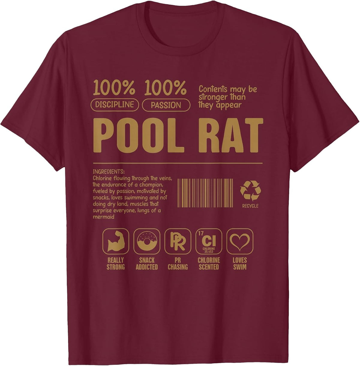 Swimming Swimmer Swim Mom Swim Dad Pool Rat Definition T-Shirt - Burgundy