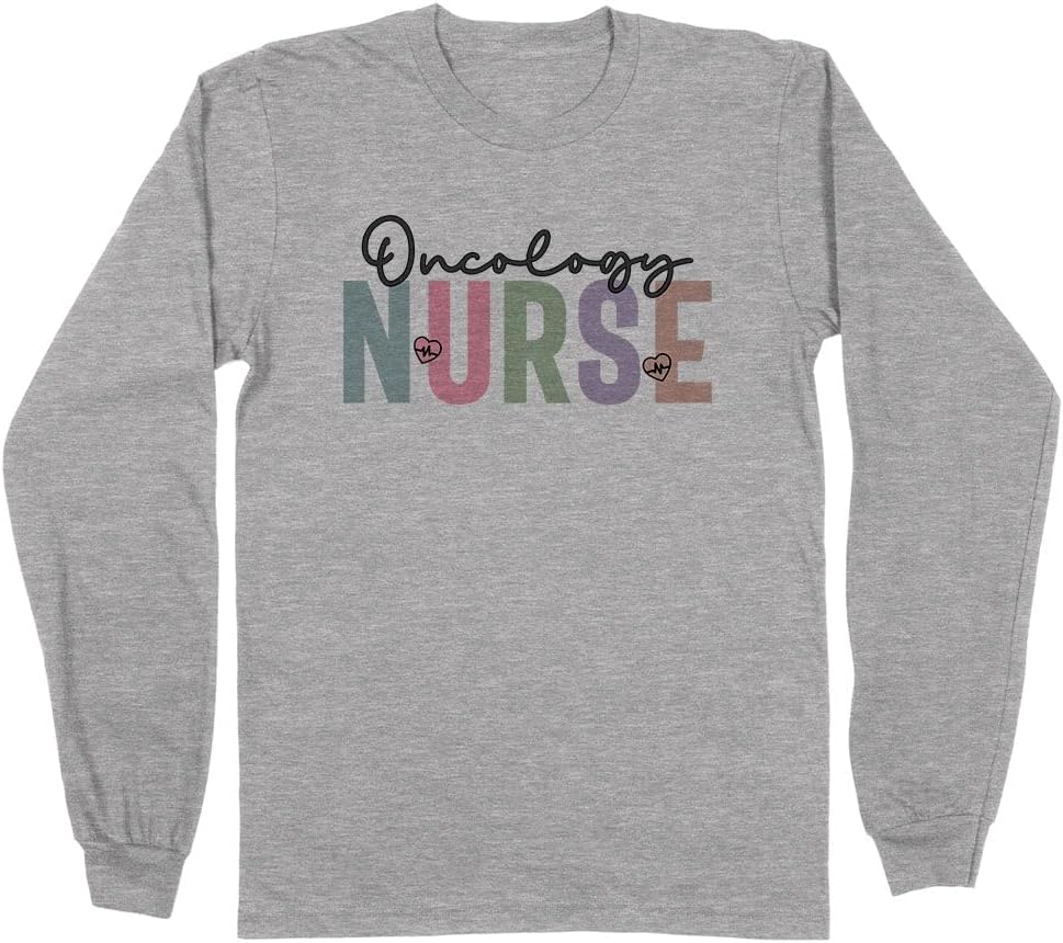 Pastel Oncology Nurse Long Sleeve Shirt Unisex - Grey