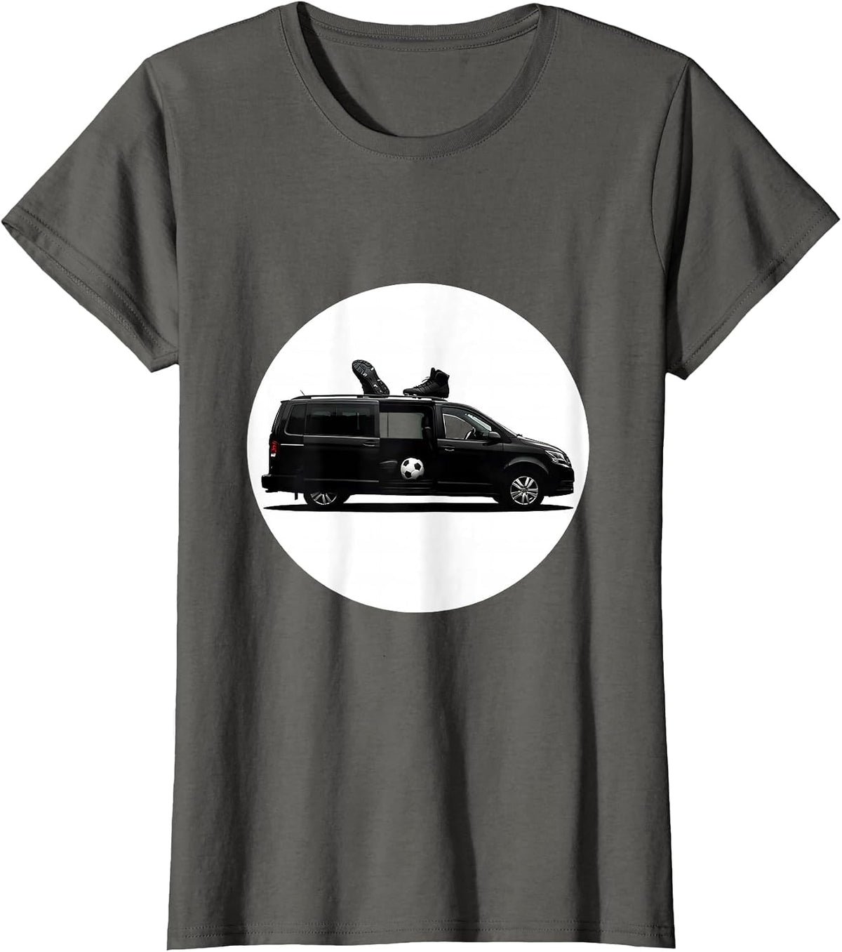Women's Soccer Dad Overloaded Minivan Graphic T-Shirt - Asphalt Grey