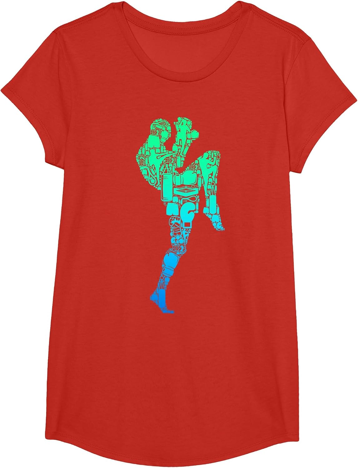 Muay Thai Thai Boxing Taekwondo Boys Children Men T-Shirt - Girls Red