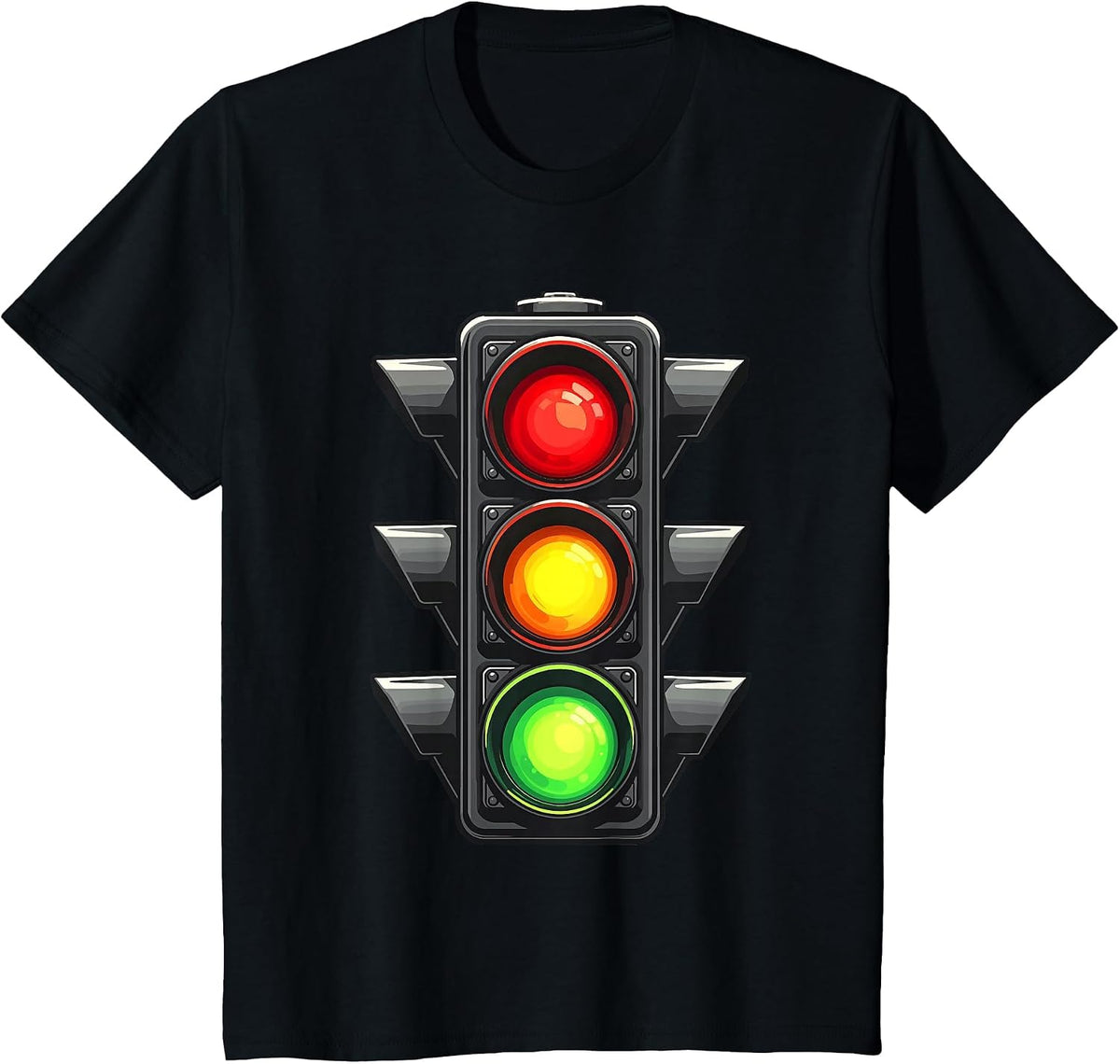 Traffic Light Shirt Adult Kids Traffic Light Costume T-Shirt - Black