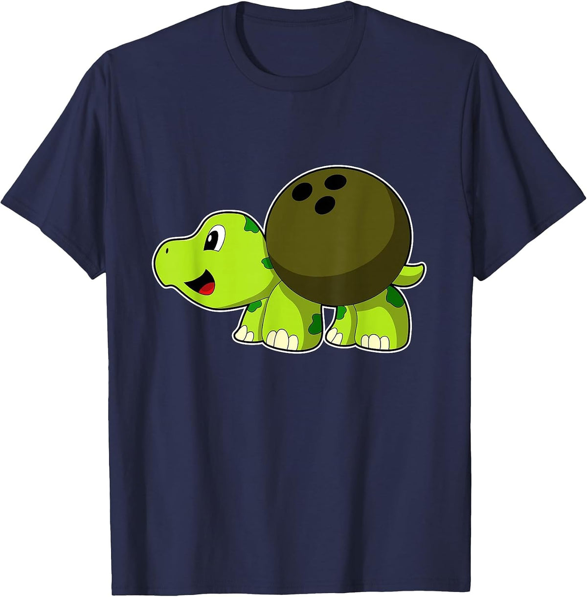Turtle Bowling Bowling Ball Sports T-Shirt - Navy Blue