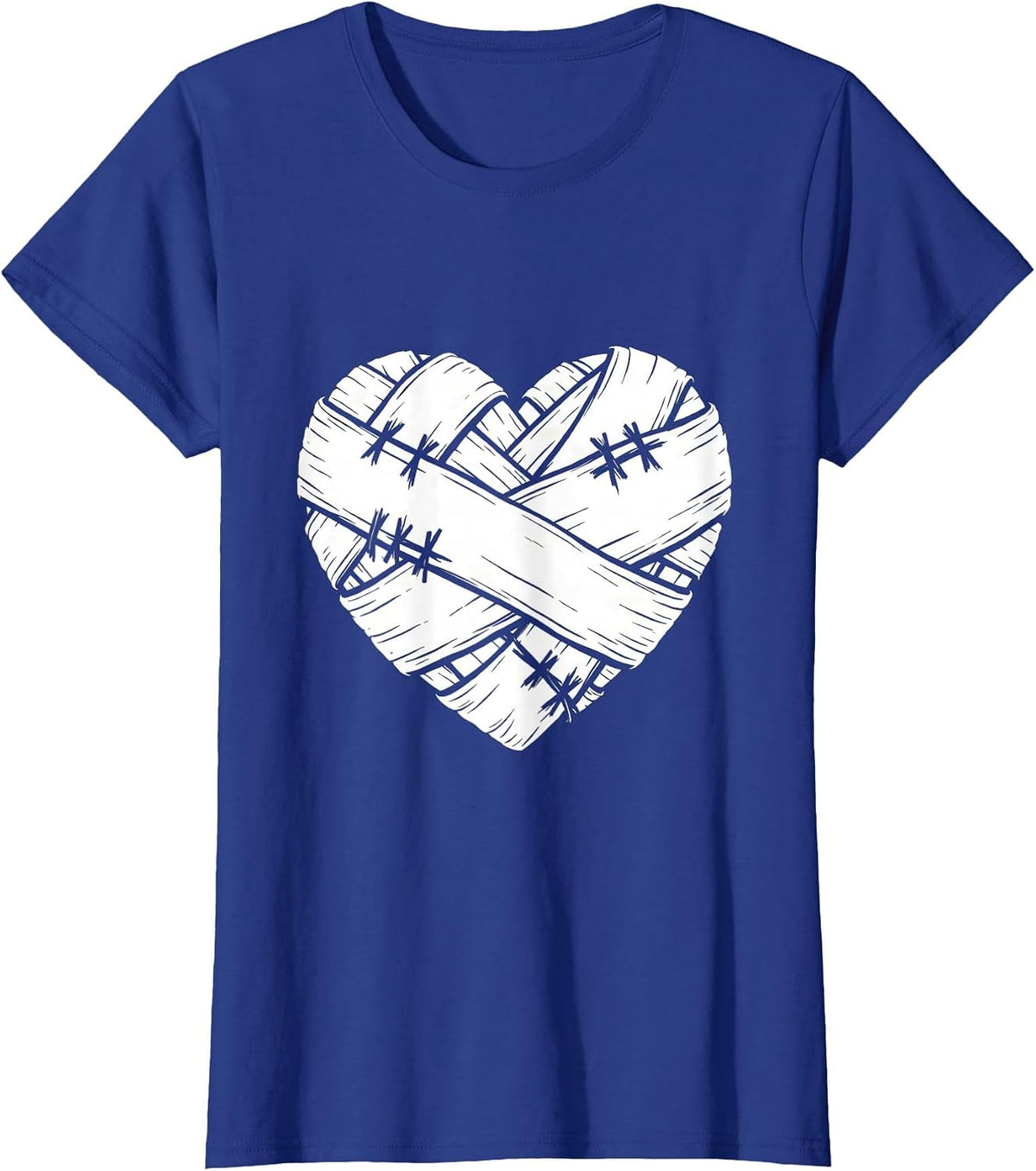 Women's Social Worker Healing Heart Bandage Graphic T-Shirt - Royal Blue