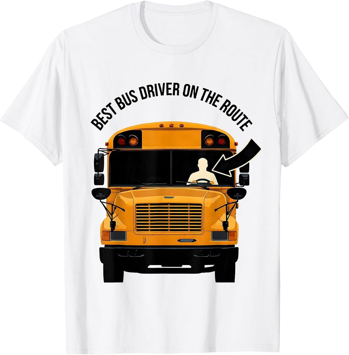 Men's Best Bus Driver On The Route Funny School Bus Driver T-Shirt - White