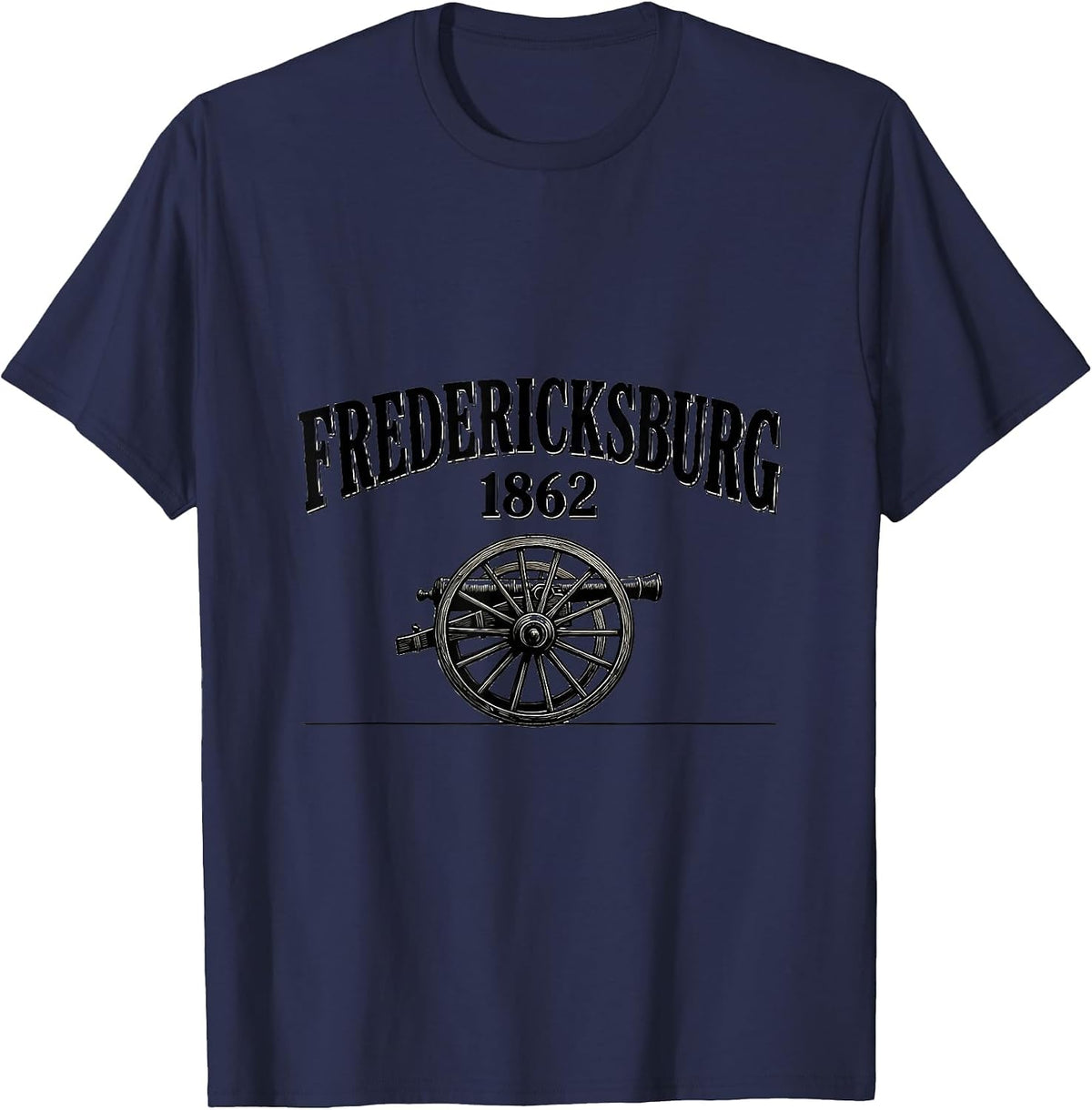 Fredericksburg 1862 Monochromatic Civil War History T-Shirt - Navy Blue