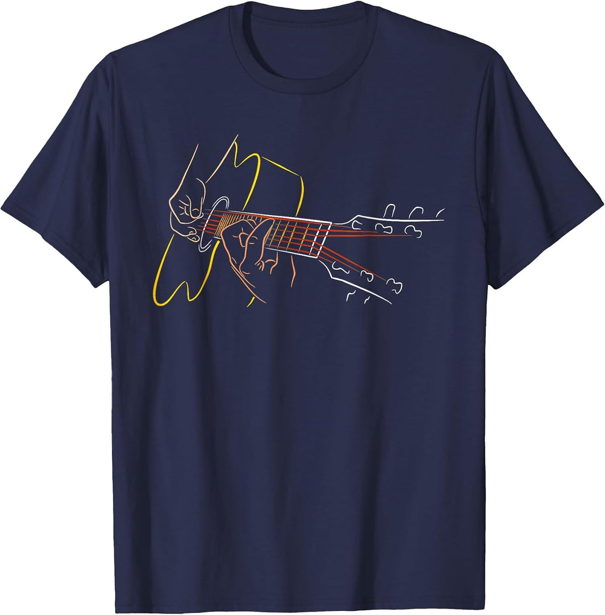 Acoustic Guitar Player Tshirt Great Guitarist or Band T-Shirt - Navy Blue