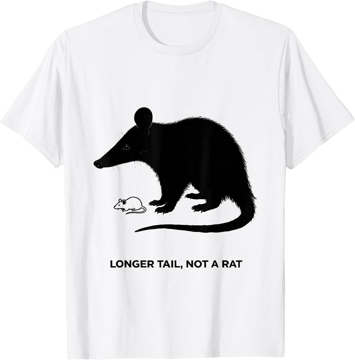 Men's Longer Tail, Not A Rat Funny Opossum Animal Meme Humor T-Shirt - White