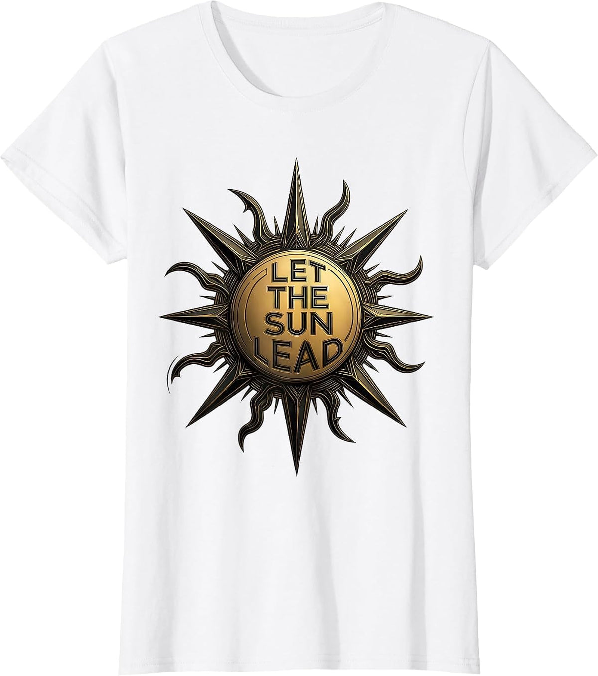 Let the Sun Lead Boho Summer Inspirational Design T-Shirt - White