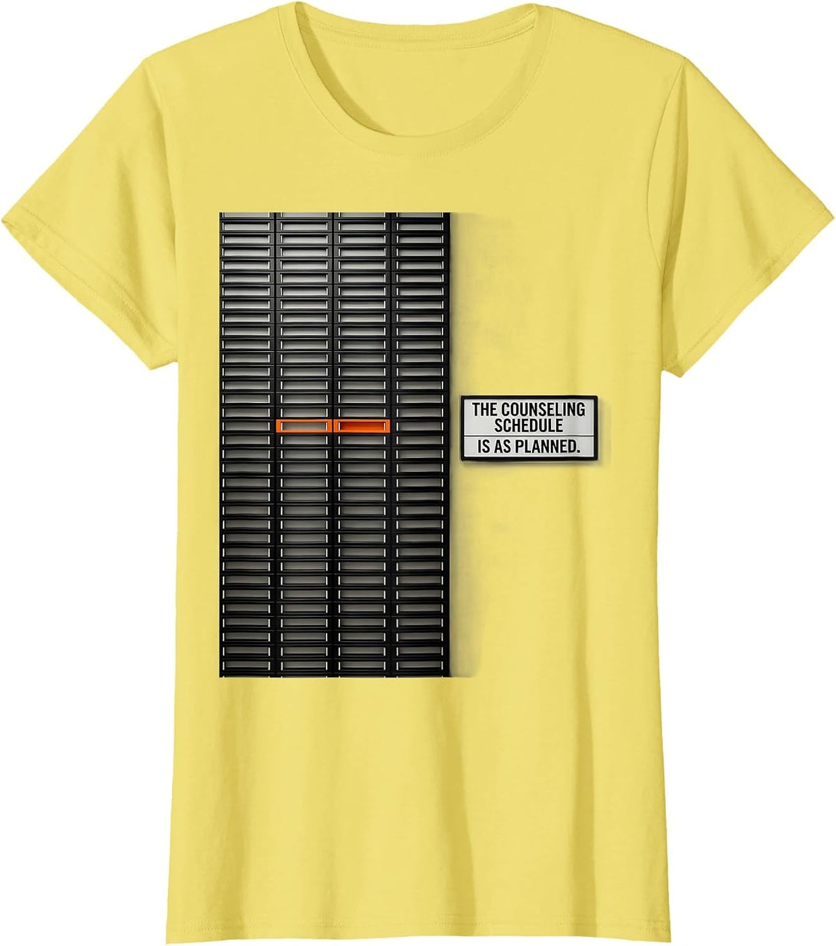 Women's The Counseling Schedule Is As Planned Groovy School T-Shirt - Lemon Yellow