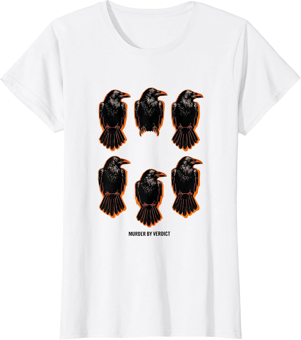 Murder By Verdict Risograph Crow Lover Bird Humor T-Shirt - White